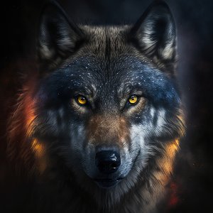 Canvas Print Mysterious Wolf 