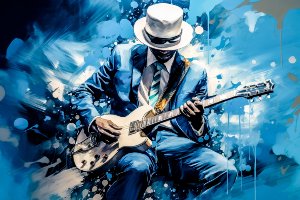 Canvas Print Blue Music 