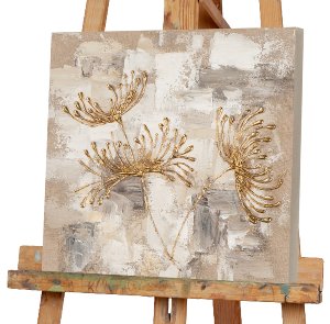 Gemälde Chrysanthemen in gold 