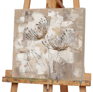 Gemälde Chrysanthemen in silber