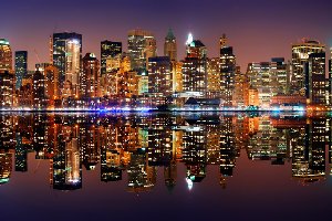 Panorama de New York avec reflet
