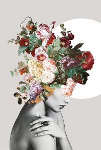Beauty with flower wig 