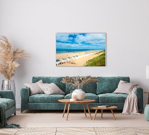 Vue d'en haut sur les maisons de plage