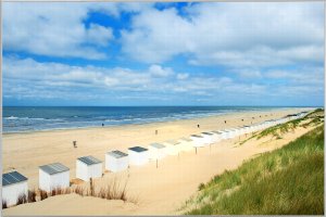 Vue d'en haut sur les maisons de plage