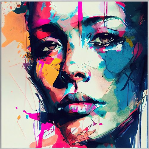 Graffiti Beauty in Pink Digital print in aluminium frame 95x95 cm